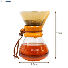 Load image into Gallery viewer, Chemex Style 400ML Glass Pour Over Coffee Brewing

