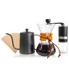 Load image into Gallery viewer, Barista V60 Kit: Chemex Style Coffee Brewer/ Gooseneck Kettle / Coffee Grinder

